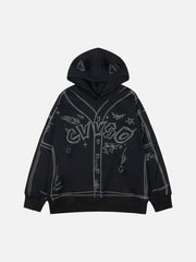 Hand-painted Graffiti Hoodie And Fleece Hoodie