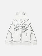 Hand-painted Graffiti Hoodie And Fleece Hoodie