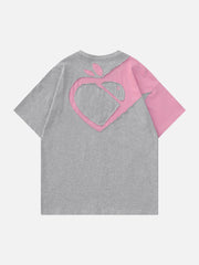 Heart Apple Sticker Cloth Embroidered Tee