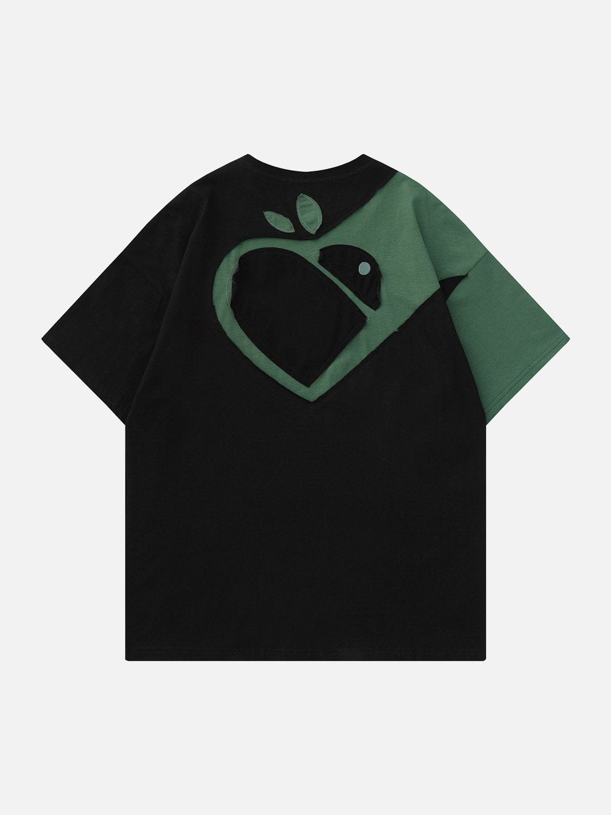 Heart Apple Sticker Cloth Embroidered Tee