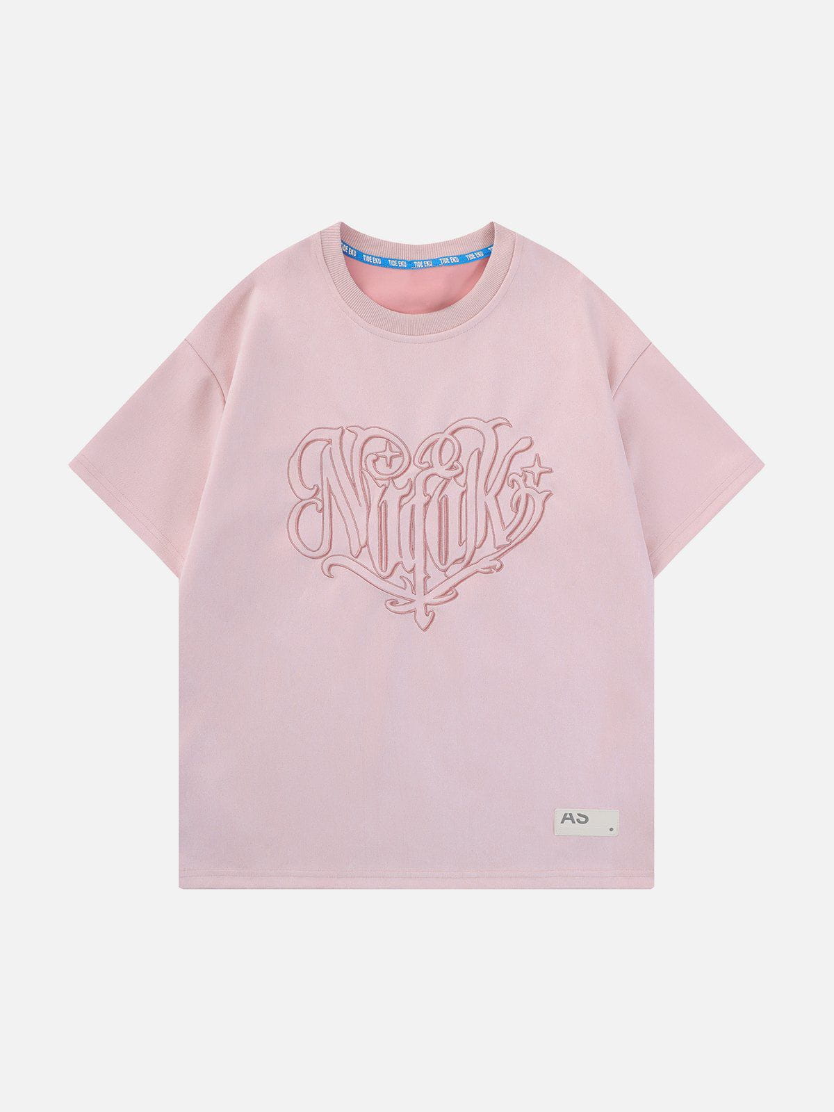 Heart Embroidered Suede Tee