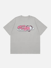 Heart Irregular Letters Print Tee