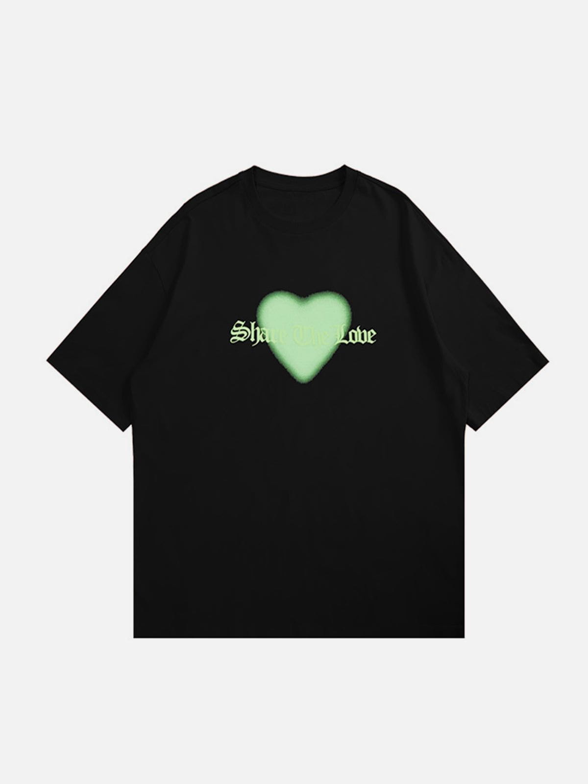 Heart Print Cotton Tee