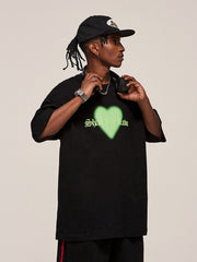 Heart Print Cotton Tee