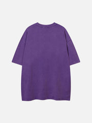 Heavy Duty Washed Stir-fried Snowflake Horsetail T-shirt