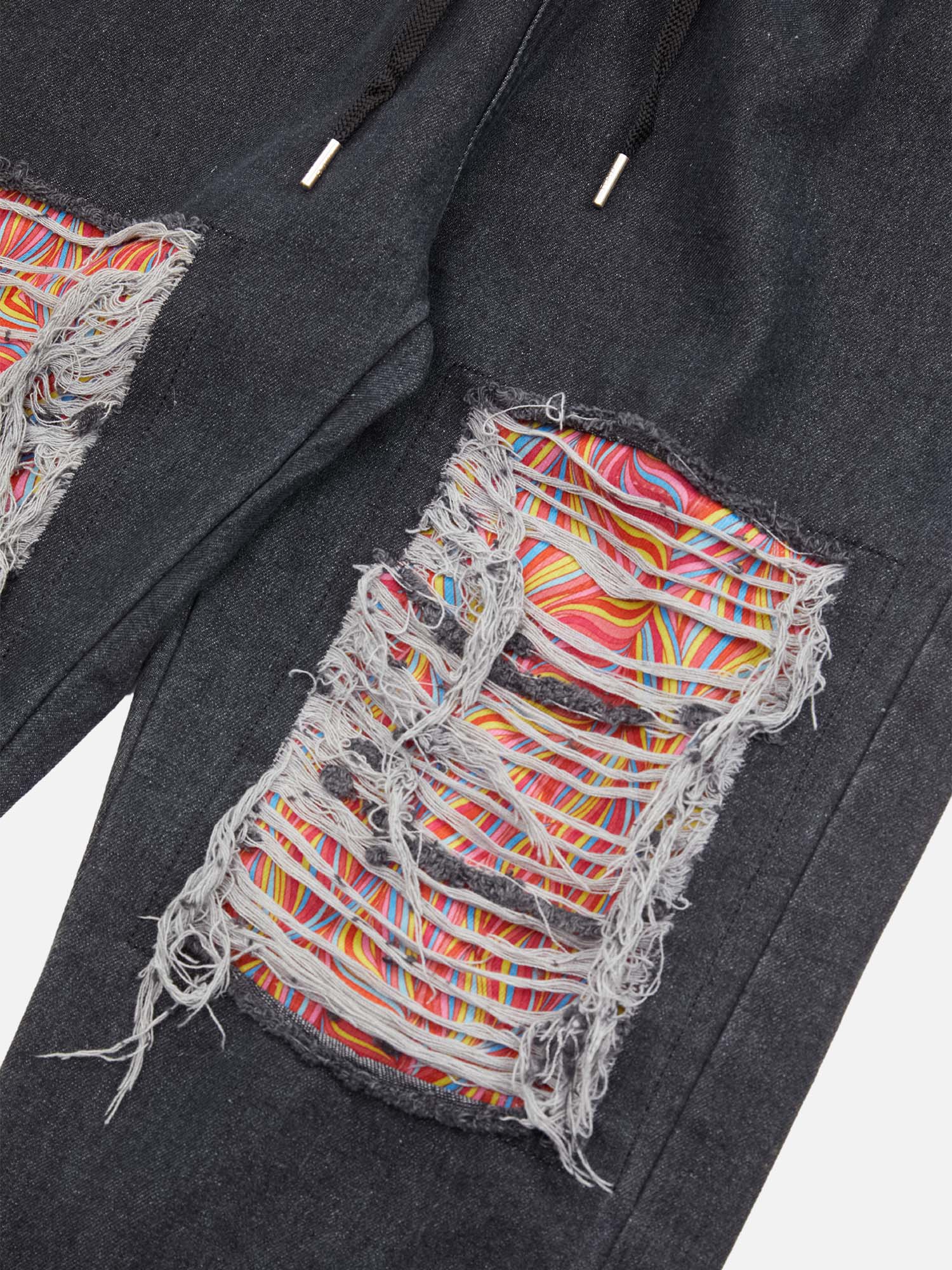 High Street Hip Hop Ripped Patch Jeans