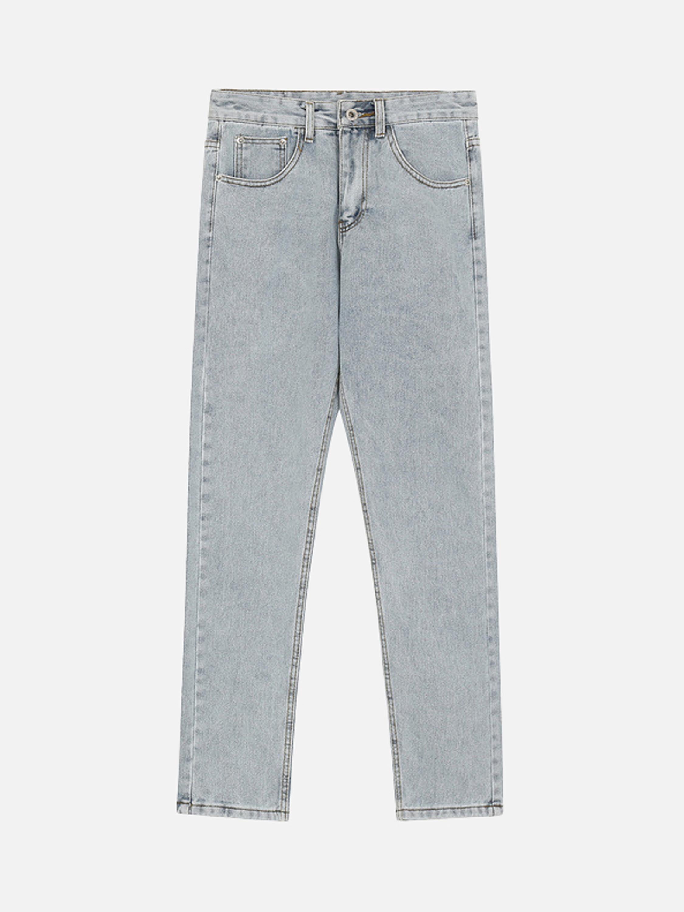 High Street Letter Embroidered Slim-Fit Skinny Jeans