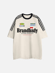 High Street Retro Three-pole Badge Trendy Brand T-shirt