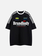 High Street Retro Three-pole Badge Trendy Brand T-shirt