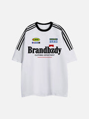 High Street Retro Three-pole Badge Trendy Brand T-shirt