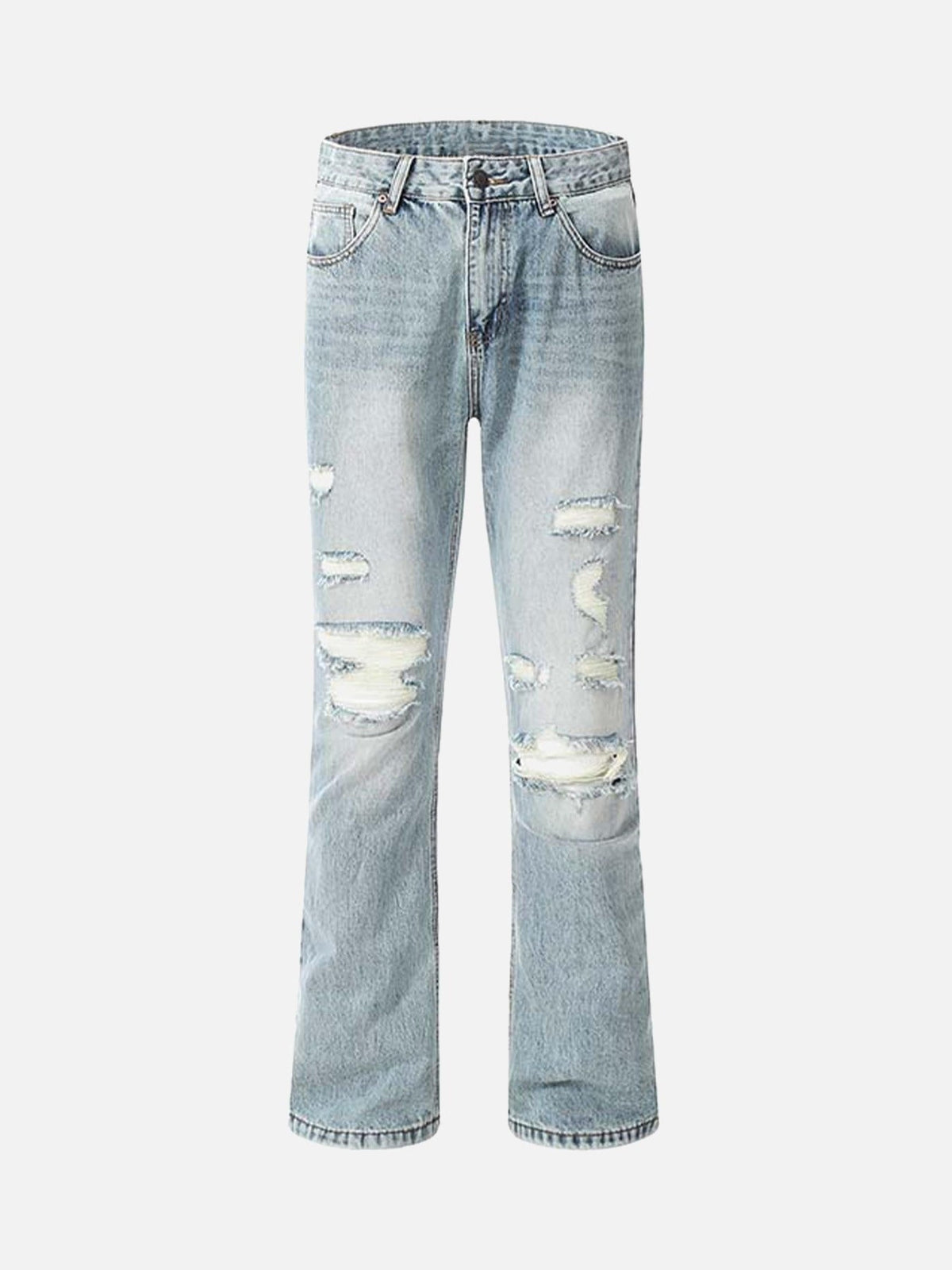 Street Ripped Jeans High Street Ripped Micro Flare Jeans – Oitoy