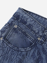 Hip-hop Graffiti Alphabet Jeans - 1743