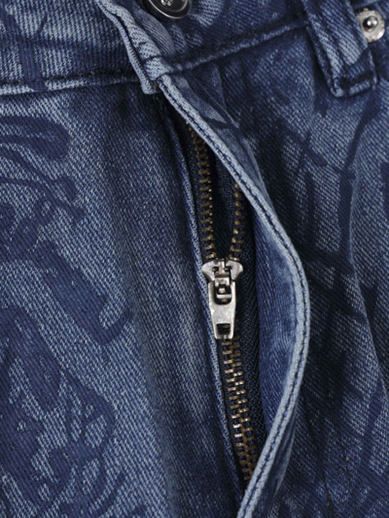Hip-hop Graffiti Alphabet Jeans - 1743