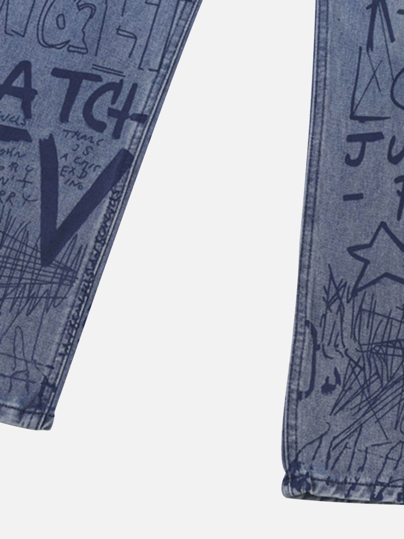Hip-hop Graffiti Alphabet Jeans - 1743