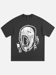 Hip-hop High Street Creative Portrait Print T-shirt