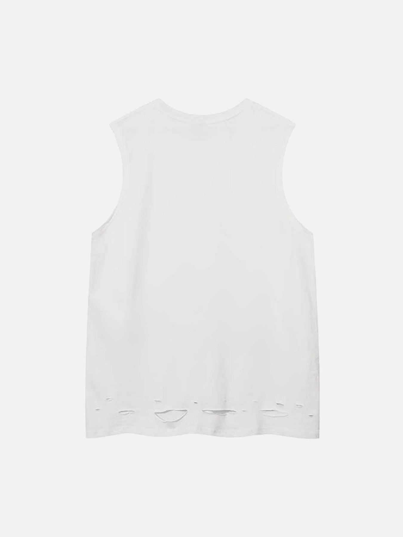 Hip-hop Letter Print Ragged Undershirt