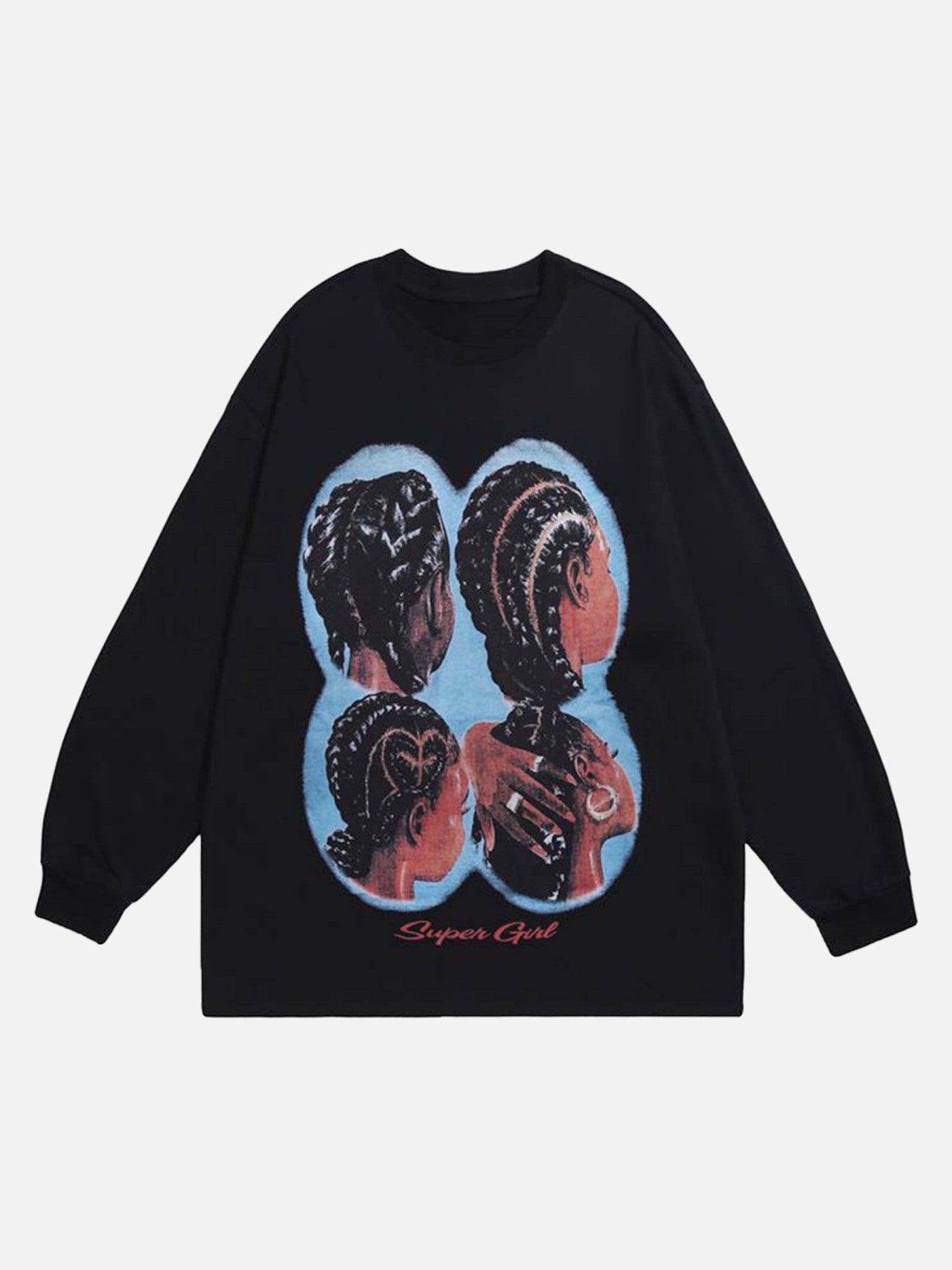 Hiphop Spoof Print Long Sleeve T-shirt - 1675