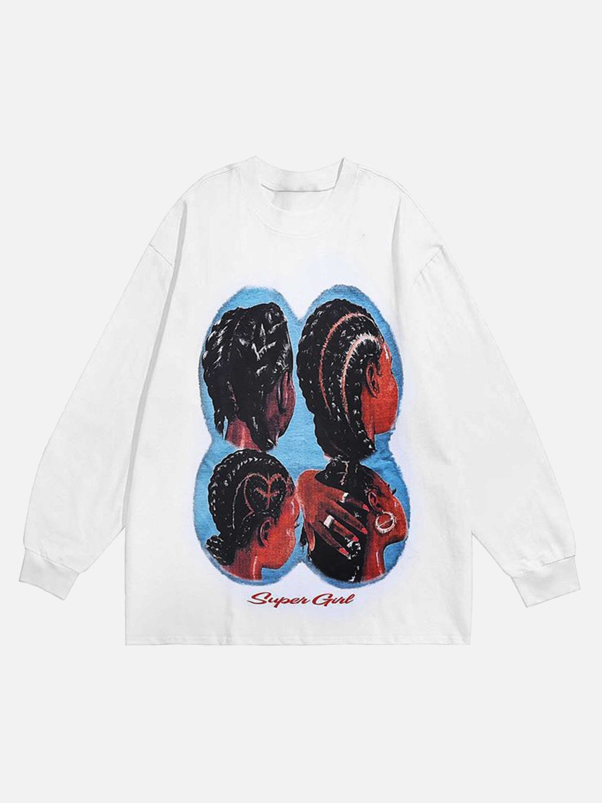 Hiphop Spoof Print Long Sleeve T-shirt - 1675