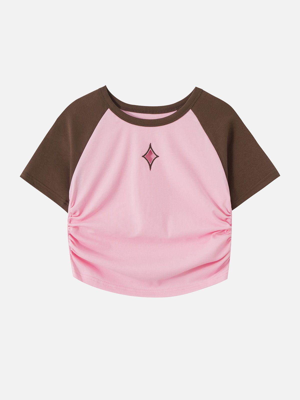 Hollow Embroidery Pleating Tee