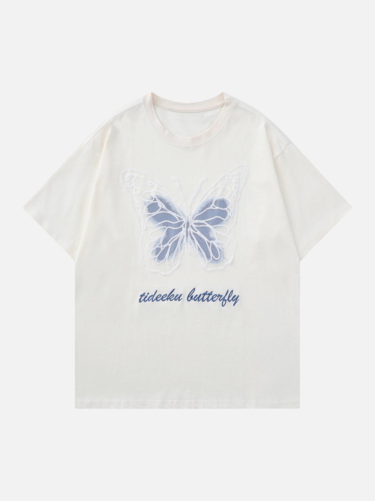 Hollow Mesh  Butterfly Patch Tee