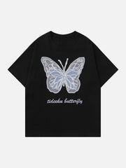 Hollow Mesh  Butterfly Patch Tee