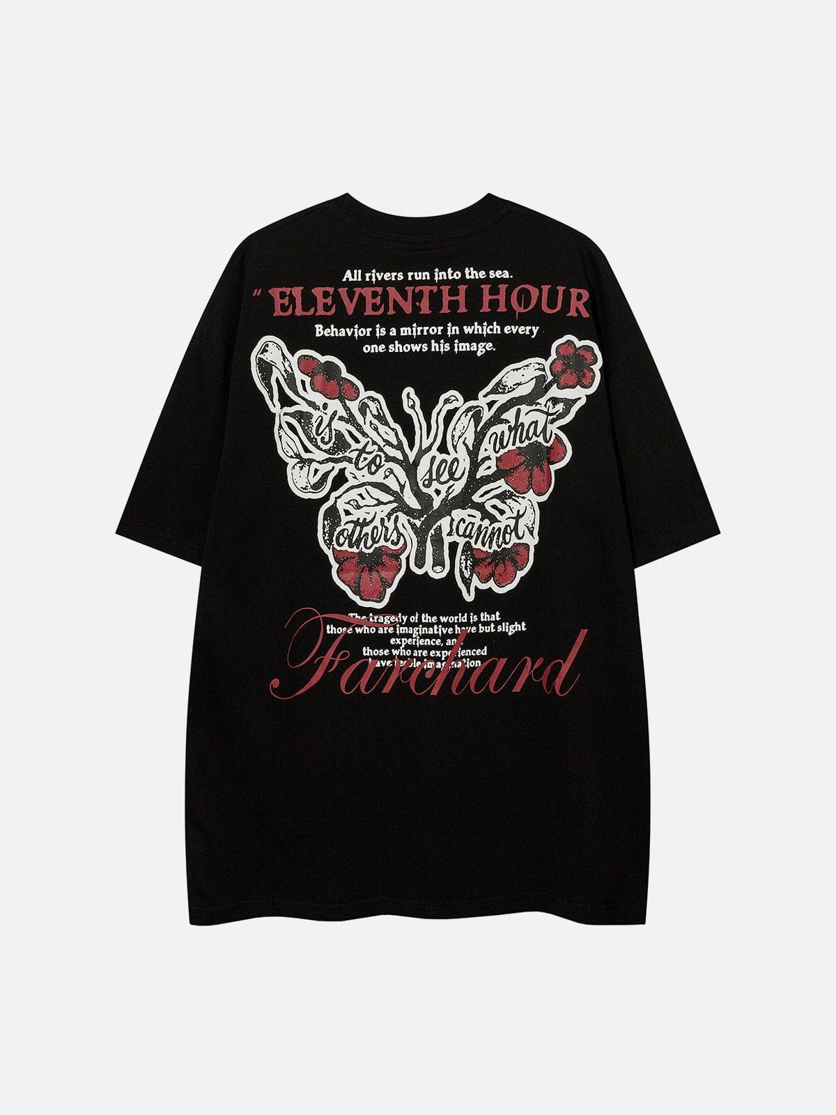 Irregular Butterfly Print Tee