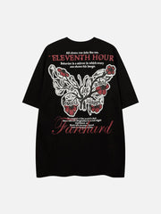 Irregular Butterfly Print Tee