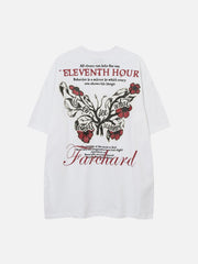 Irregular Butterfly Print Tee