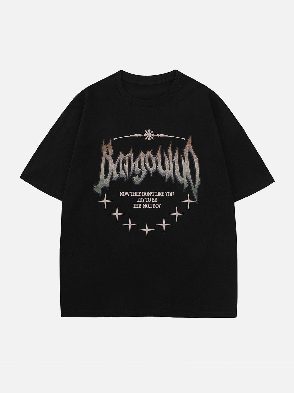 Irregular Letter Print Tee