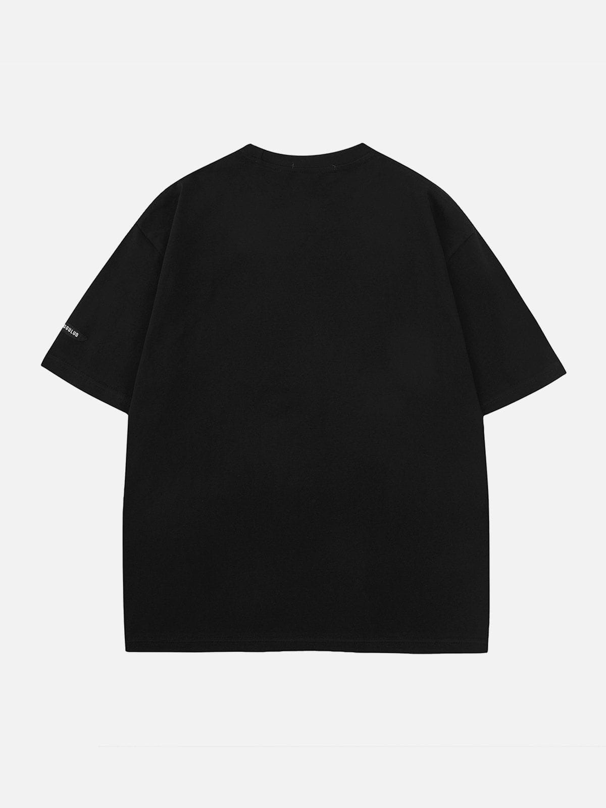 Irregular Letter Print Tee