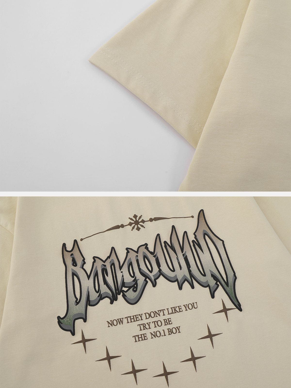 Irregular Letter Print Tee