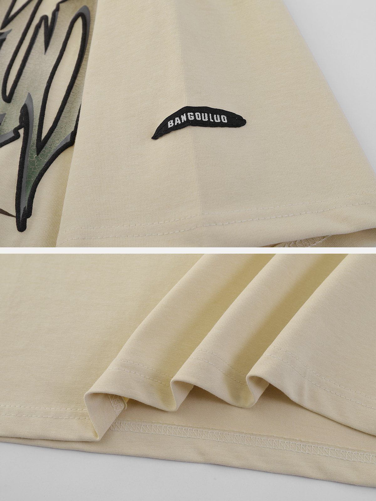 Irregular Letter Print Tee