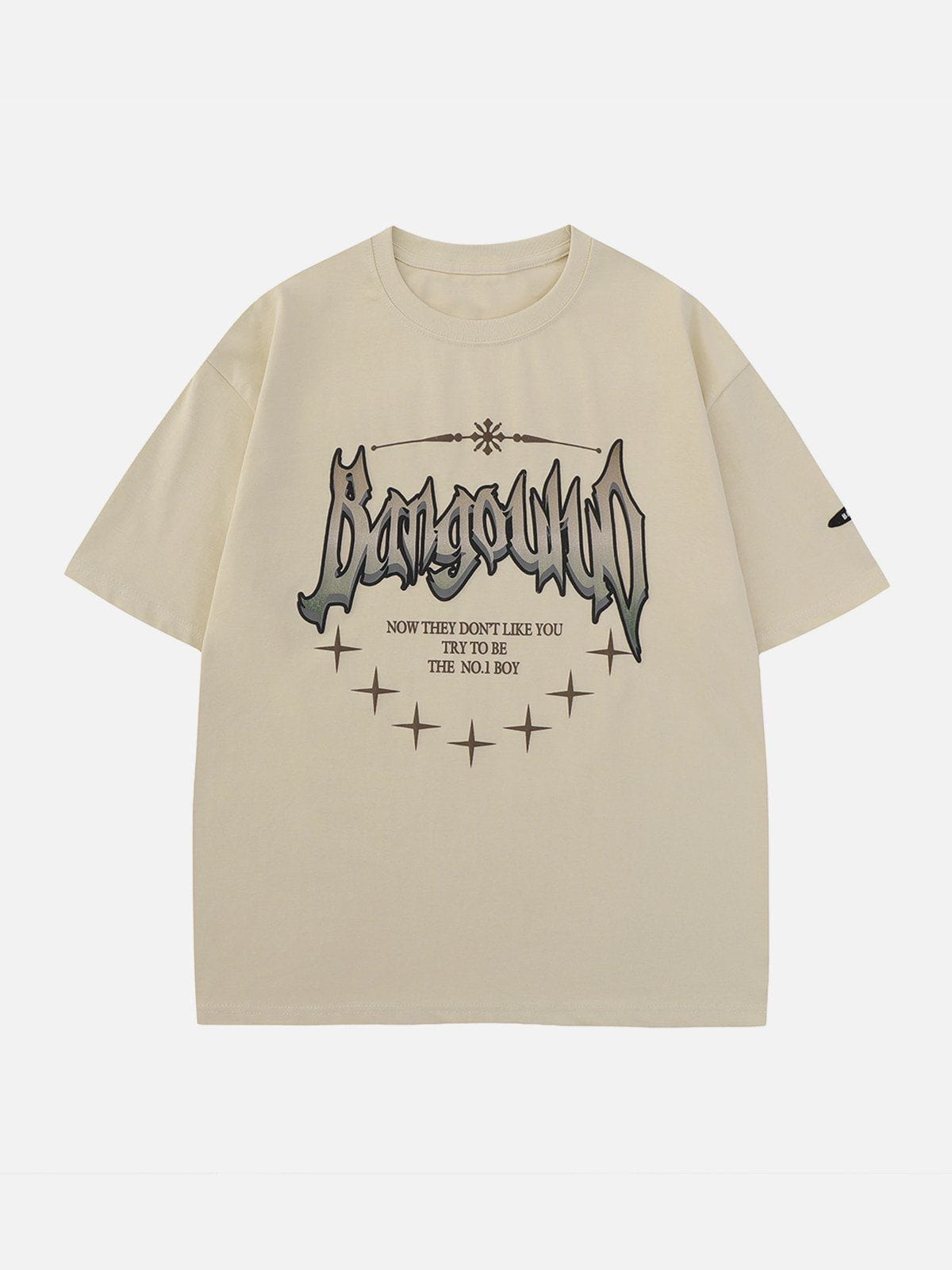 Irregular Letter Print Tee