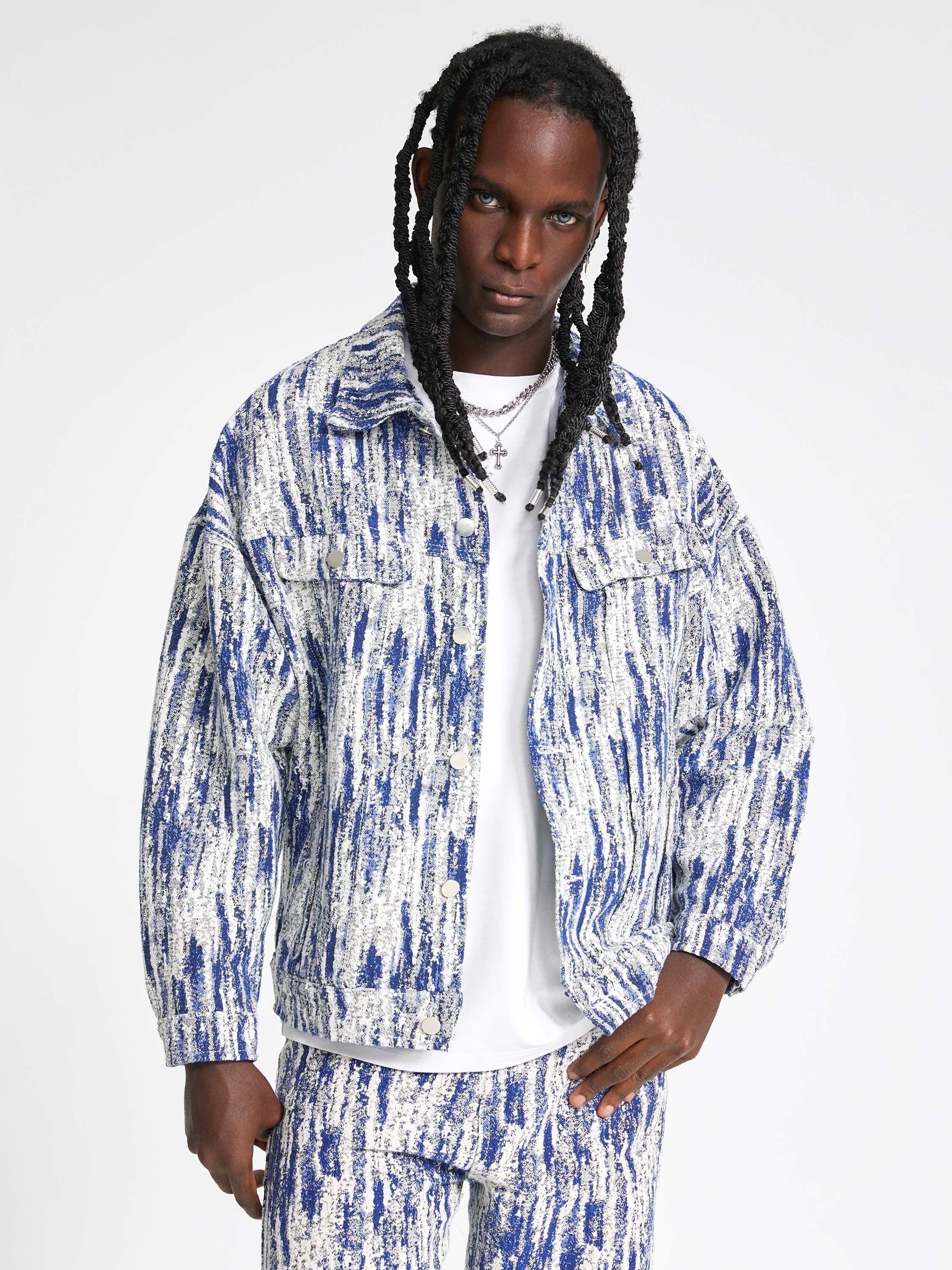 Jacquards Straight Trucker Jacket -1013