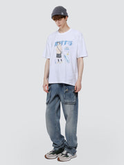 Japanese Anime Travel Boy Print Cotton Tee