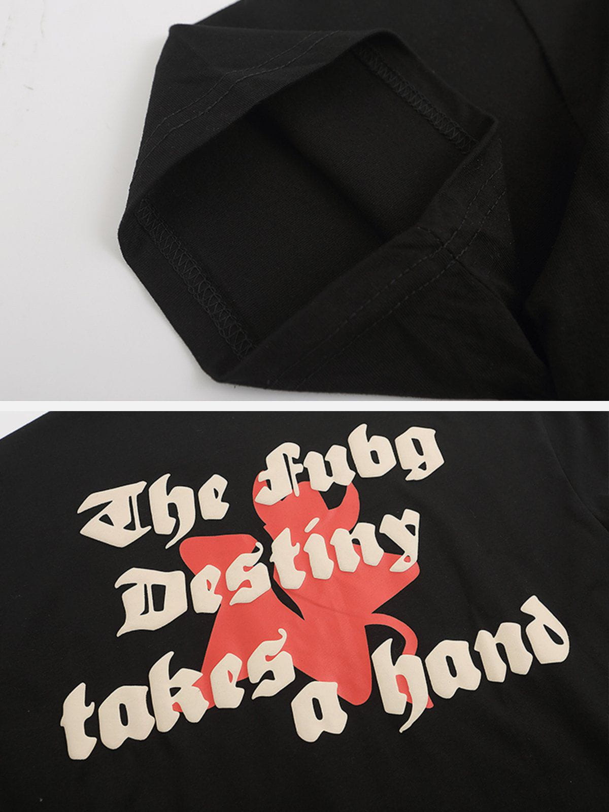 Knife Star Letter Print Tee