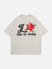 Knife Star Letter Print Tee
