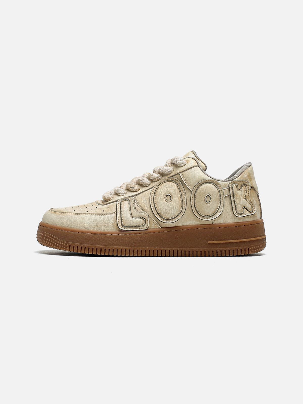 "LOOK" Letters Casual Shoes