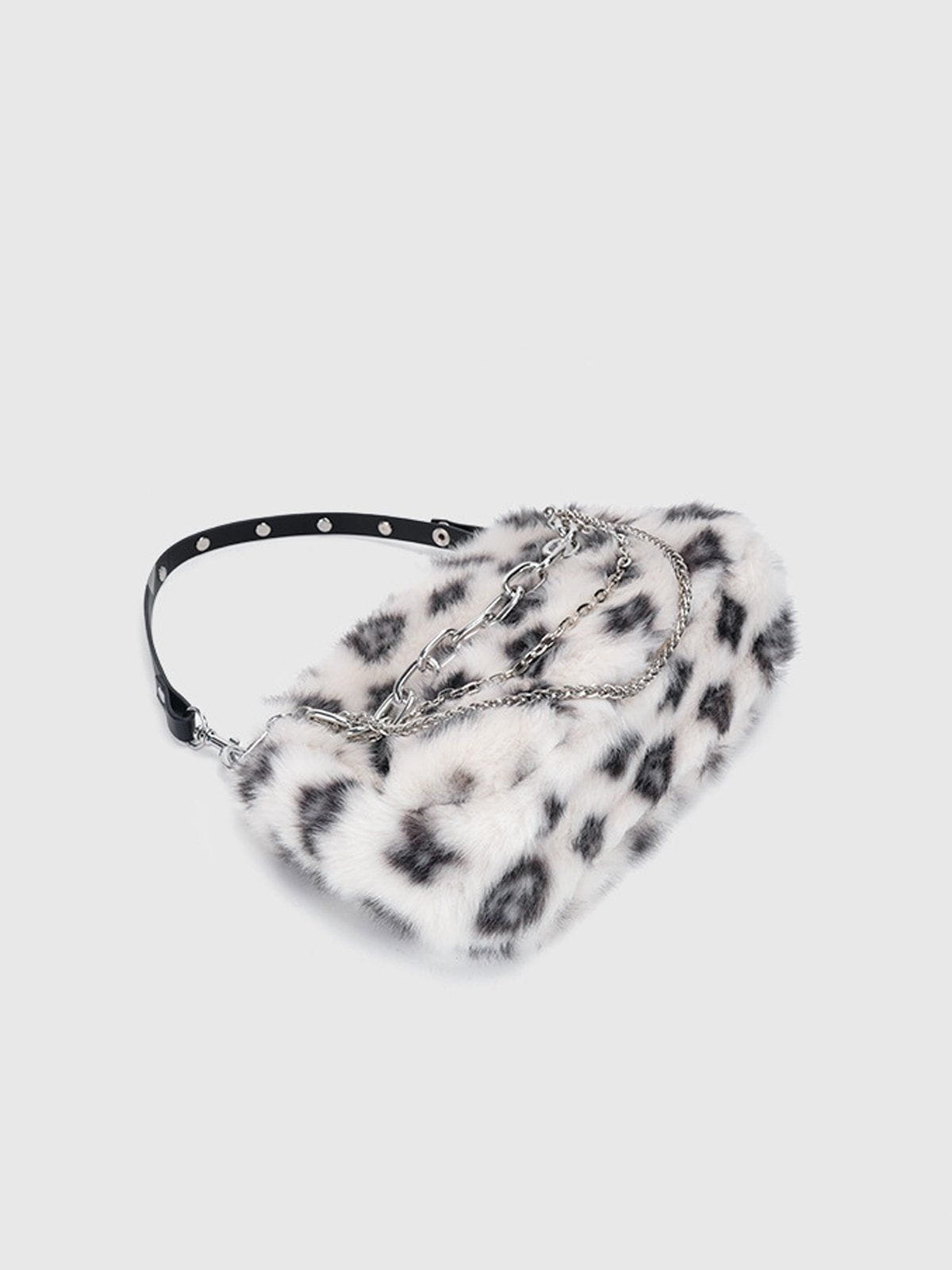 Leopard Fleece Chain Bag