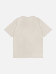 Letter Embroidered Suede Tee