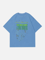 Letter Embroidered Tassel Tee