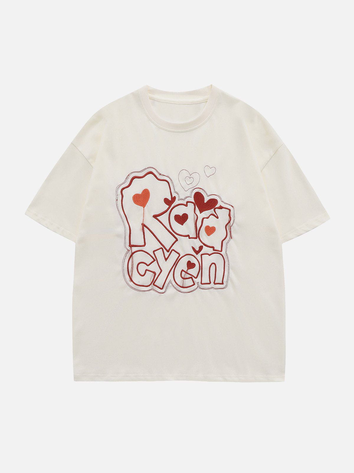 Letter Embroidery Heart Element Tee