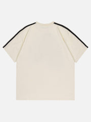 Letter Embroidery Patchwork Tee