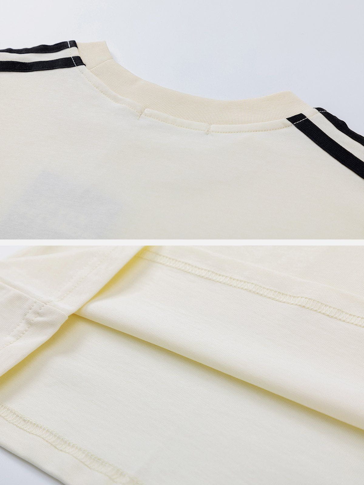 Letter Embroidery Patchwork Tee