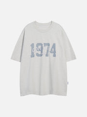 Letter Embroidery Print Tee