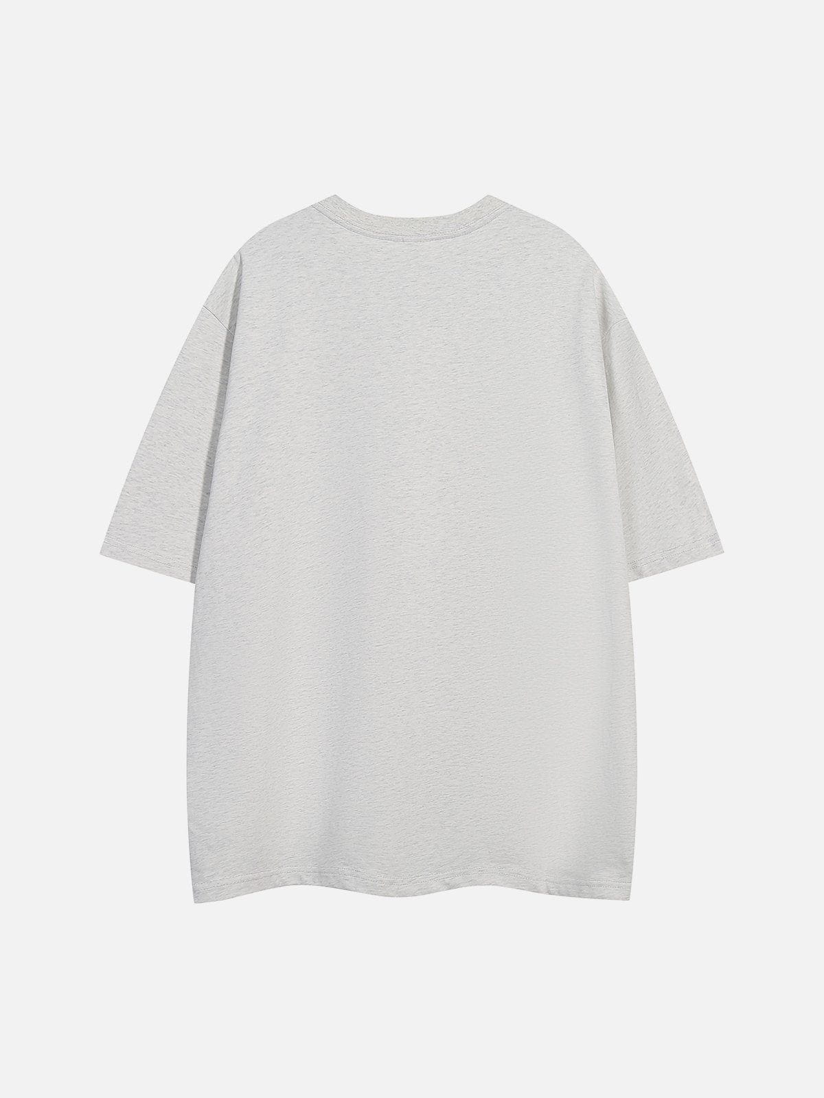 Letter Embroidery Print Tee