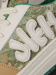 Letter Print Patchwork Skate Shoes