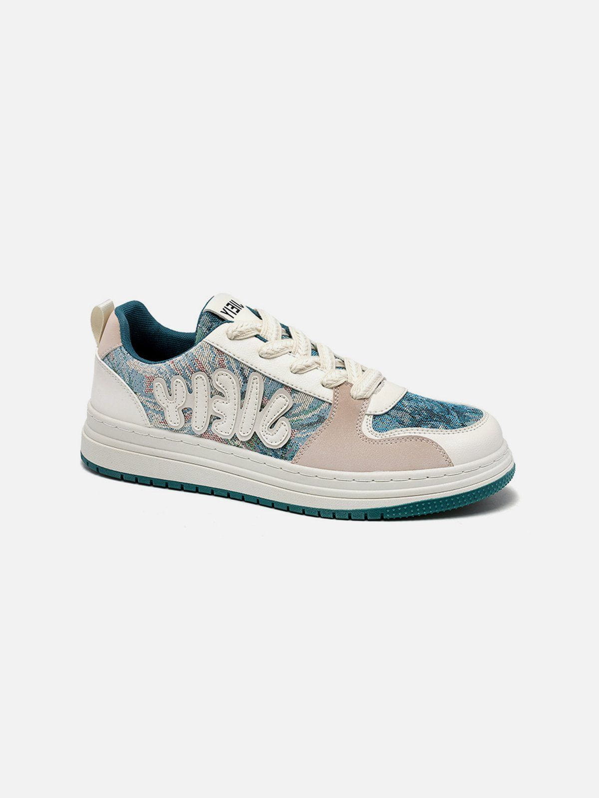 Letter Print Patchwork Skate Shoes