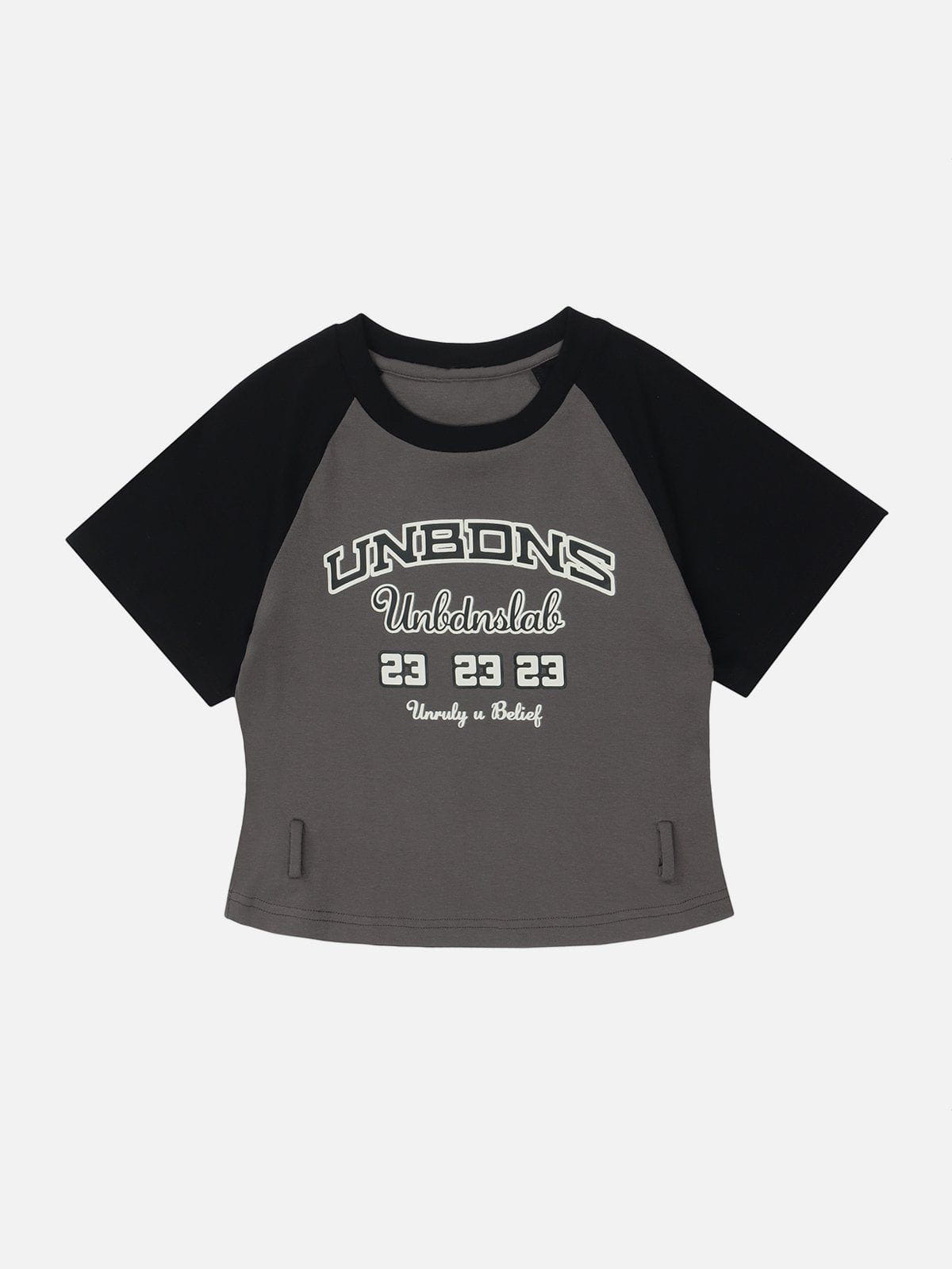 Letter Print Patchwork Tee