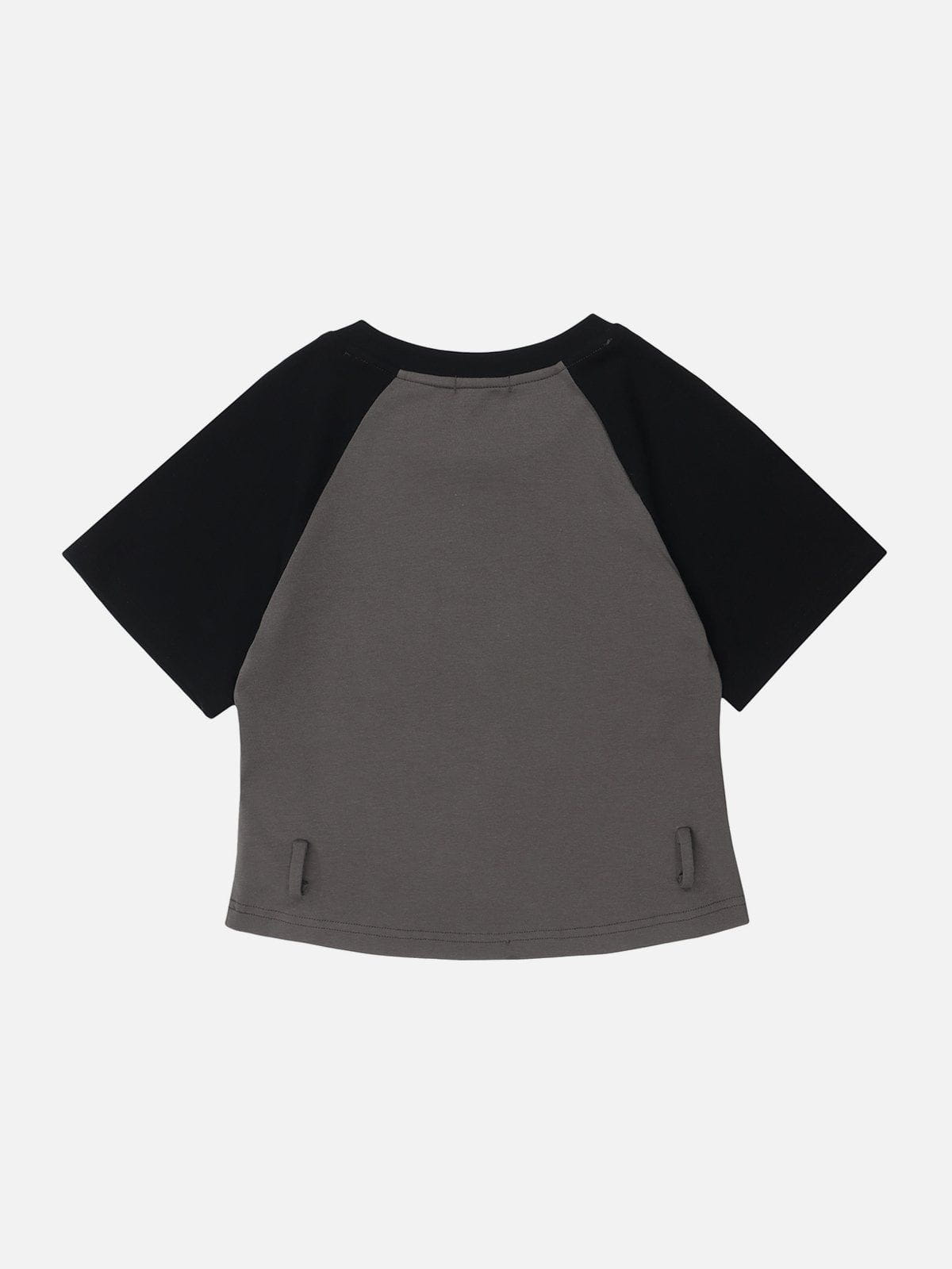 Letter Print Patchwork Tee
